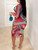 Bodycon sheer print plus size dress