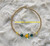 14k gold yellow & green heart bracelet #1