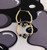 14k gold Black Medium stardust earring