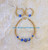 14k gold 2pc blue stripe set