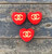 Red heart rhinestone bling bead