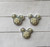5pc white mickey felt rhinestone patch