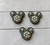 5pc black mickey felt rhinestone patch