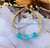 14k gold blue glitter dice bracelet