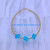 14k gold blue glitter dice bracelet