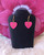 Pink heart dangle earrings #2