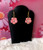 Pink flower dangle earrings #3