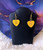 Yellow heart dangle earrings #2.