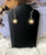Brown flower dangle earrings #1