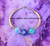 14k gold Blue MIX dice thick bangle #1