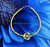 14k gold August Large heart stardust bracelet