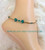 14k gold DECEMBER  stardust heart Anklet #2.