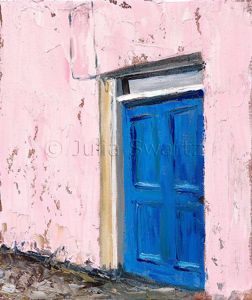 Doors of Ireland Blue Landscape Oil Painting