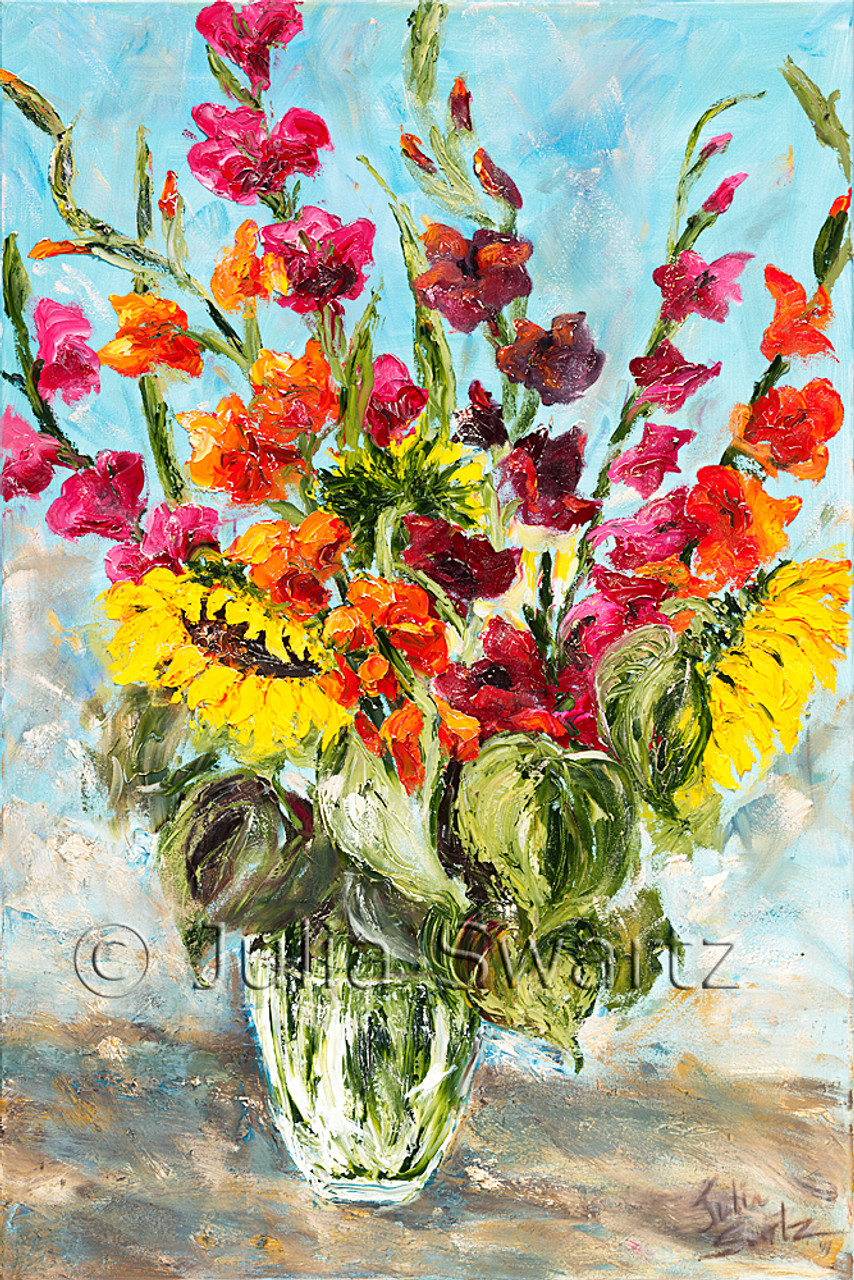 Gladiolus Flower Oil Painting
