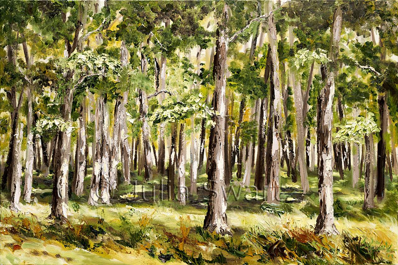 Green Forest Landscape Oil Painting