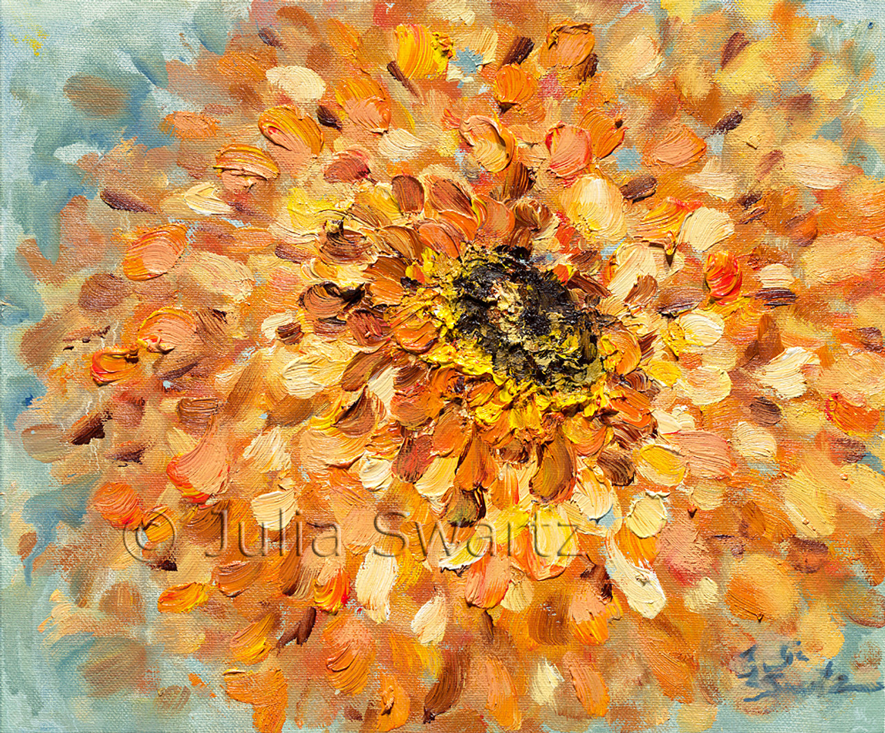 orange flower painting