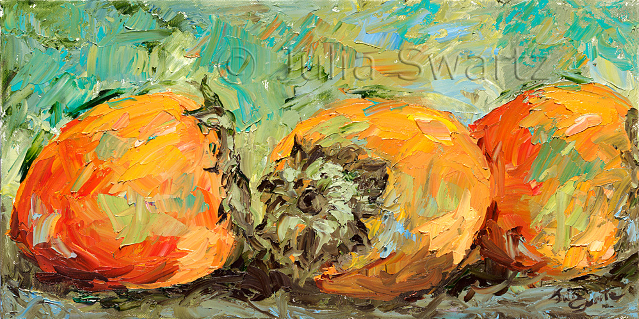 Persimmons Fruit Still Life Oil Painting