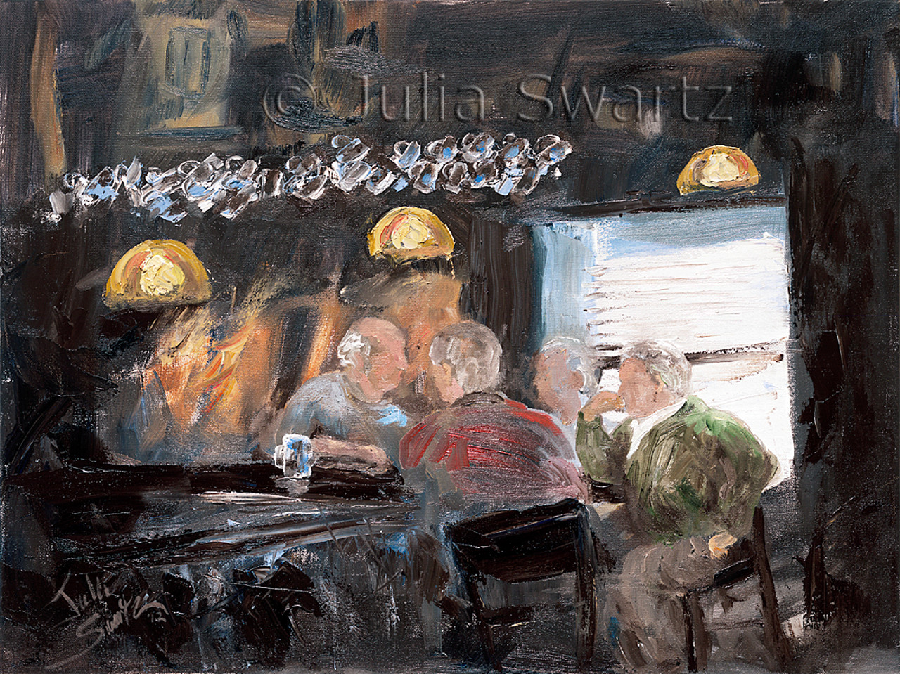Pub Talk Figure Oil Painting