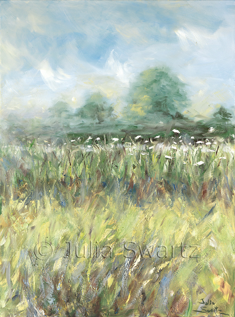 Queen Anne S Lace Row Flower Oil Painting