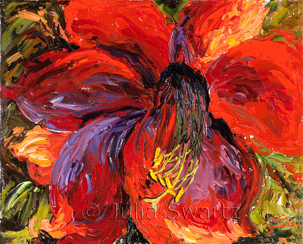 Red Amaryllis I Oil Painting