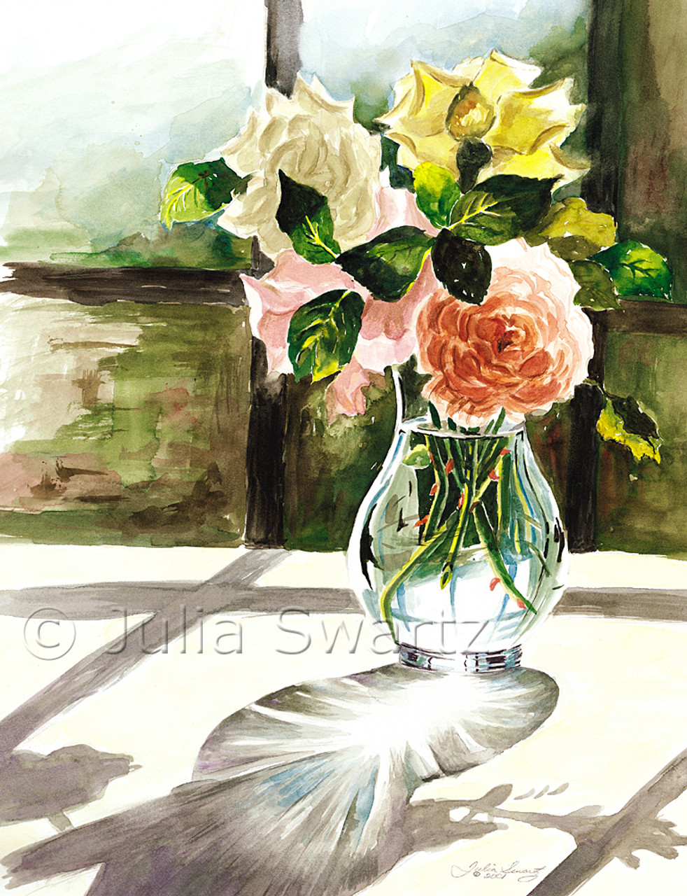 rose watercolor painting