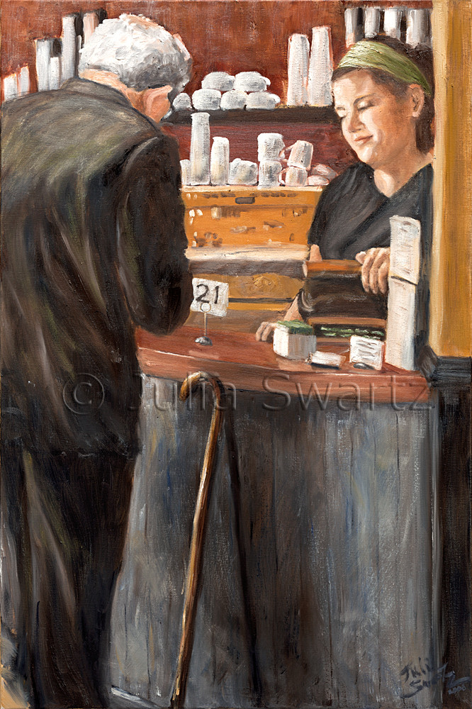The Exchange Cafe Oil Painting