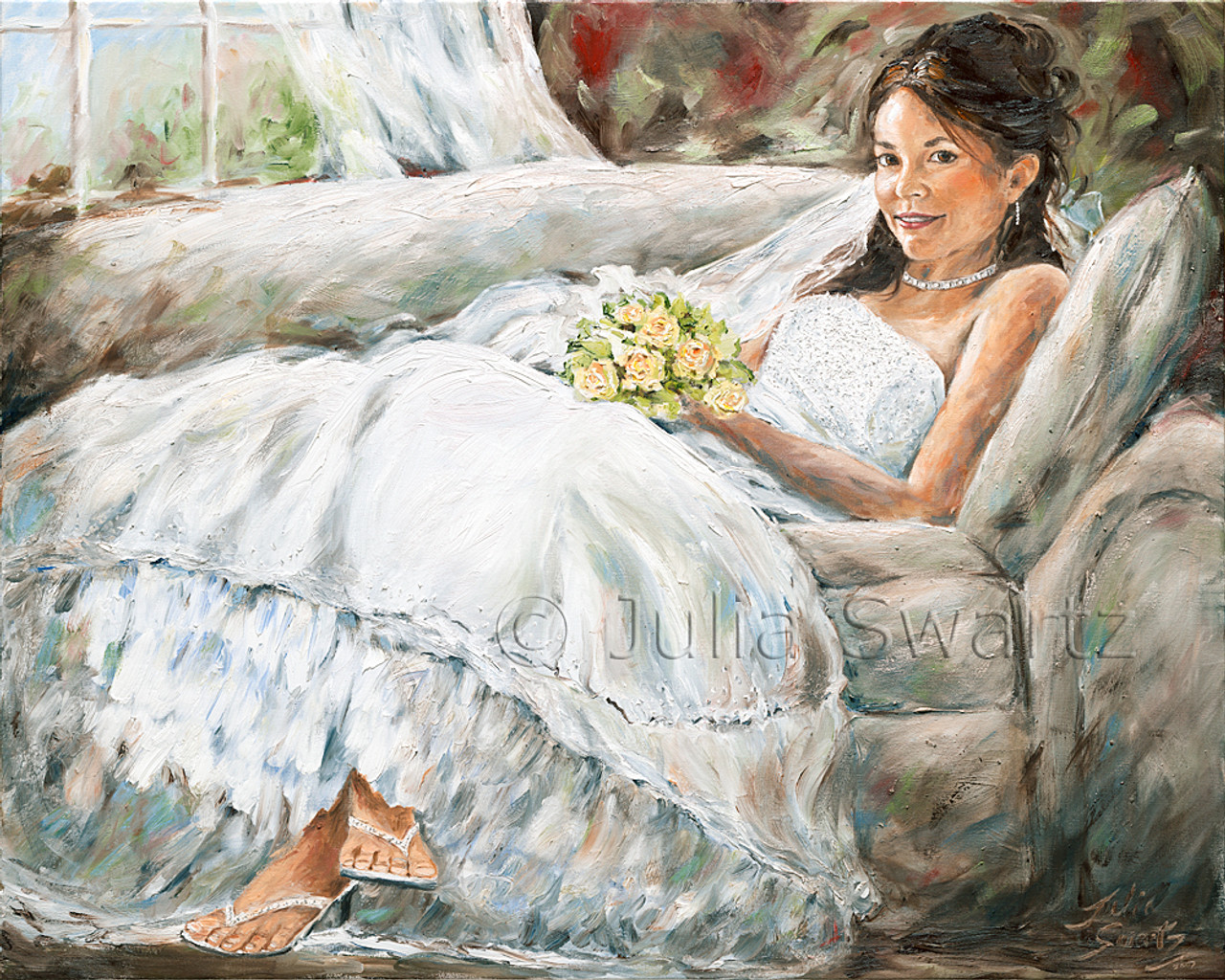 Intricate Wedding Dress Southern Style Painting · Creative Fabrica