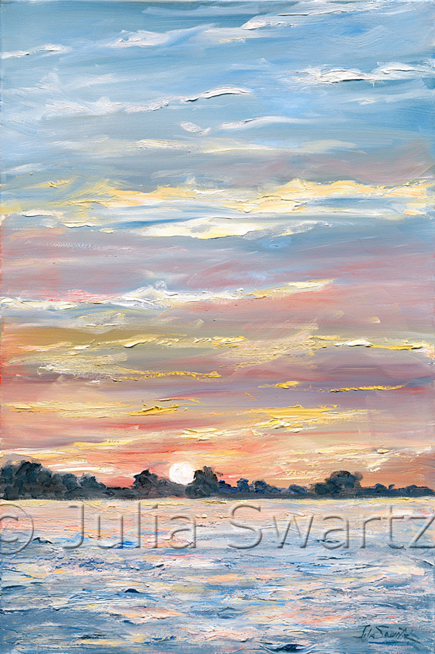 Beautiful Beach Sunset Watercolor - Canvas