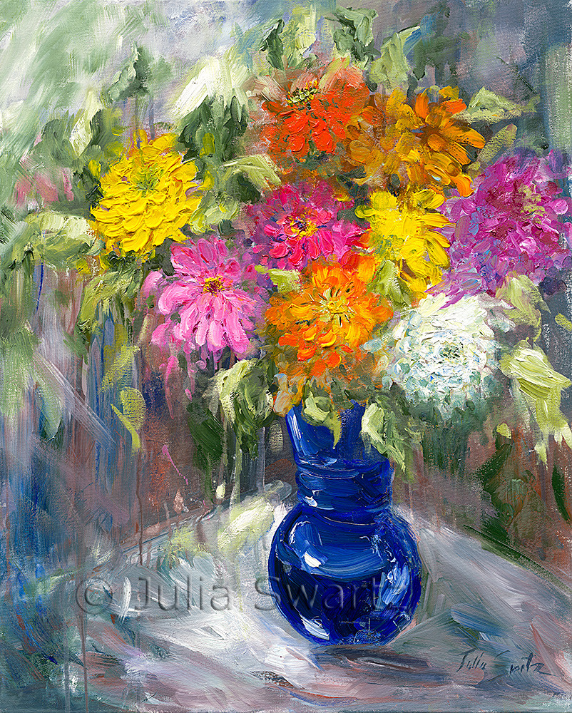 絵画 Oil painting of beautiful flowers. Flowers in garden. Oil painting. Landscape. Original painting