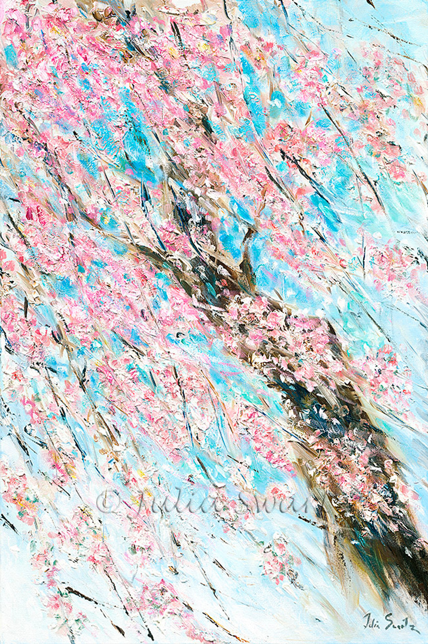 cherry blossom painting on canvas