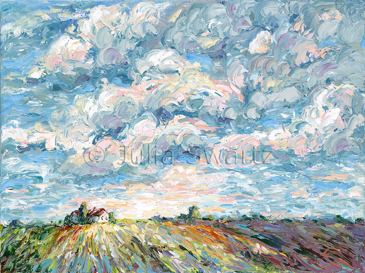 Blue Sky Iii Landscape Oil Painting