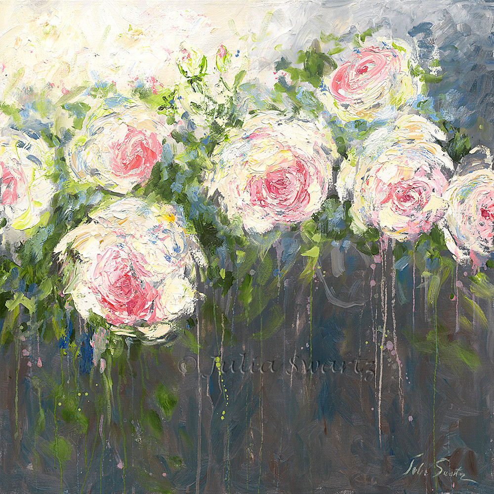 A Ballet of Roses - note card - Julia Swartz Art Gallery