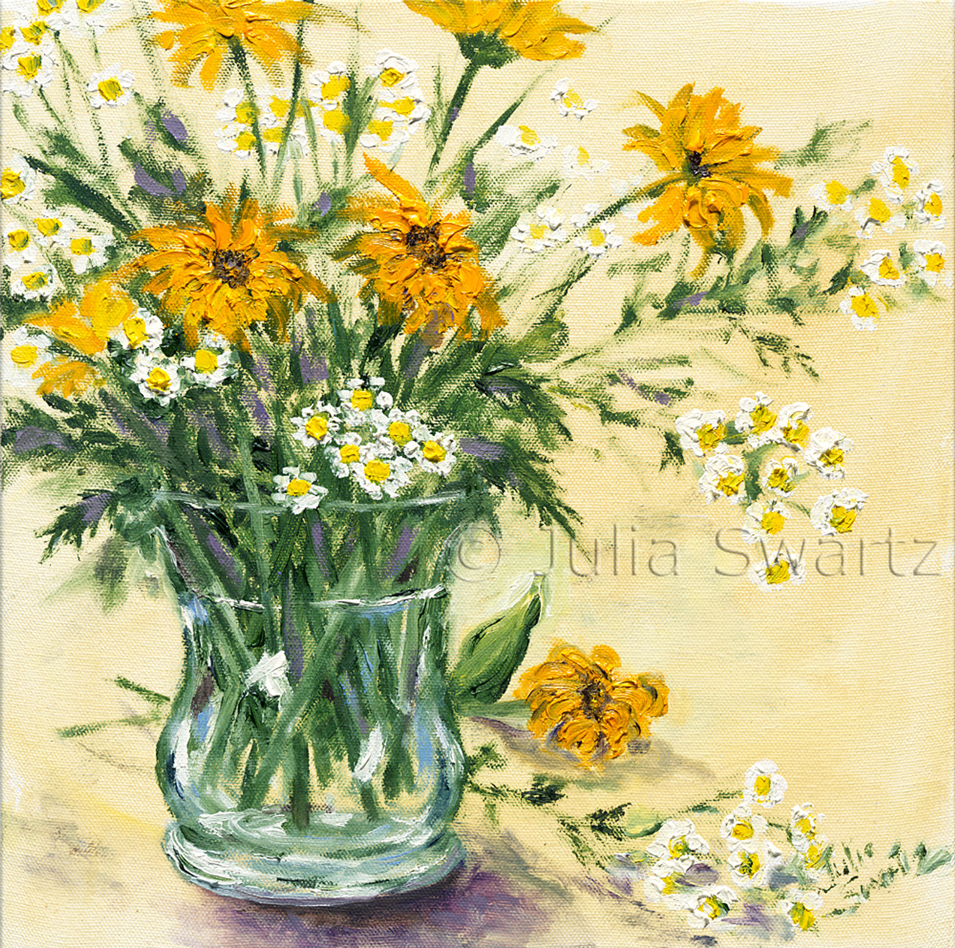 Blue Iris Flower Oil painting