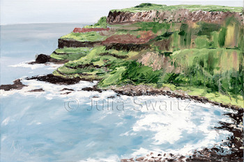 A landscape oil painting of the Giant's Causeway in Ireland by Julia Swartz