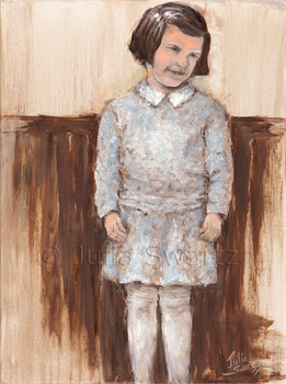 A portrait oil painting of Ruth, Julia's mother, Julia Swartz