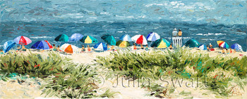Umbrellas on the beach at Ocean City New Jersey by Julia Swartz