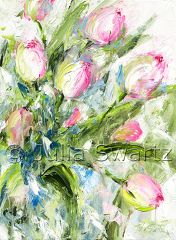 Pink Tulips note cards by Julia swartz