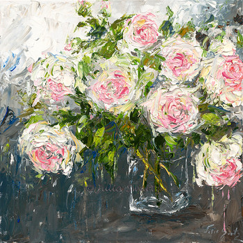 First Cut English Rose - oil painting - Julia Swartz Art Gallery