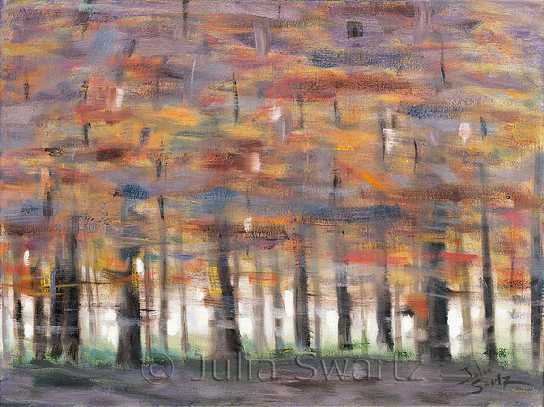 An abstract oil painting, High Speed, by Julia Swartz, Lancaster PA