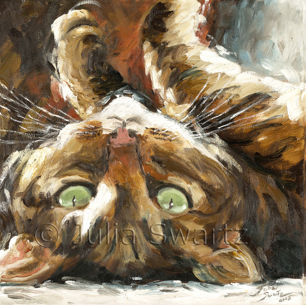 An oil painting of Max my cat.
