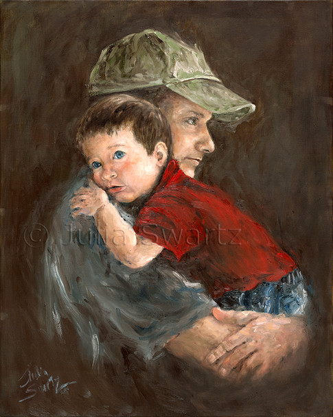 This is as beautifully rendered and more realistic portrait of Julia's son and her grandson Caleb.