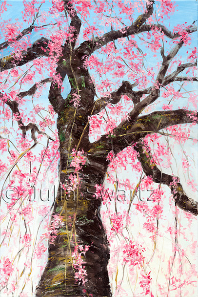 A note card of Weeping Cherry tree by Julia Swartz