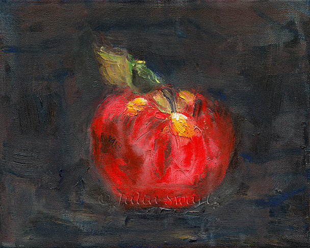 Note card of an apple painting by Julia Swartz
