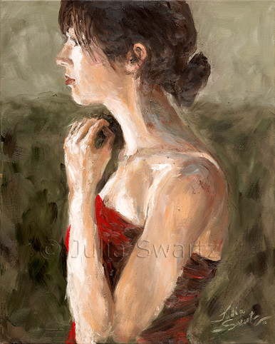 knee length dresses for ladies Rouge Abstract Woman Oil Painting main image 1