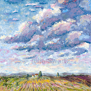Purple Sky Landscape Oil Painting