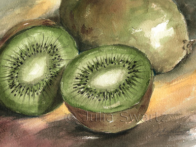 Two Kiwi Watercolor Painting