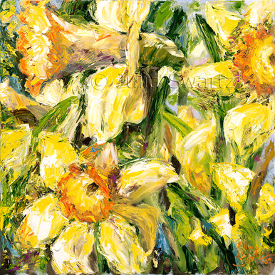 Big Daffy Flower Oil Painting
