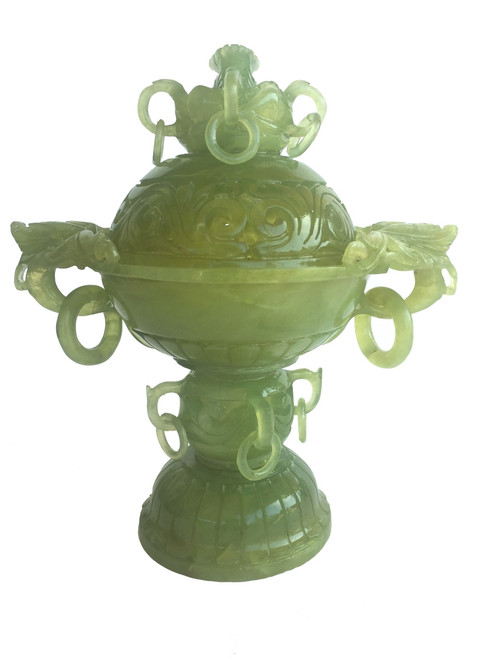 censer, serpentine, with rings