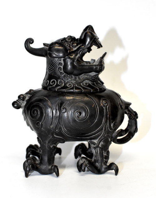 Black Bronze Incense Burner in Beast Form