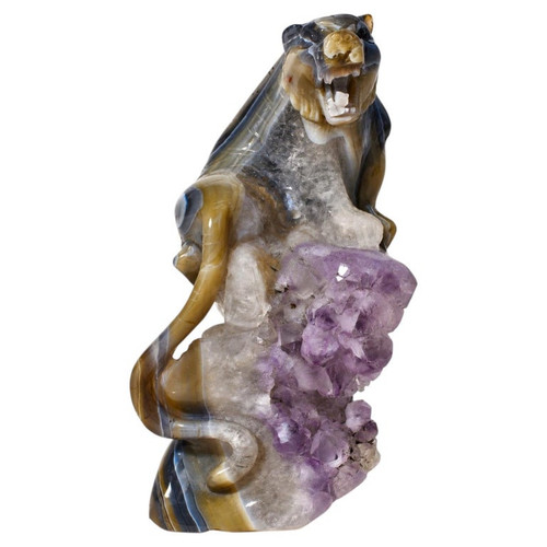 Agate Tiger on Amethyst Rock